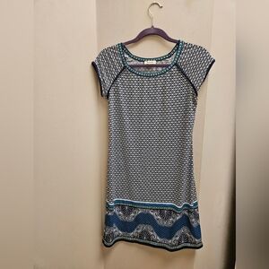 Max Studio Geometric Dress with Green and Blue